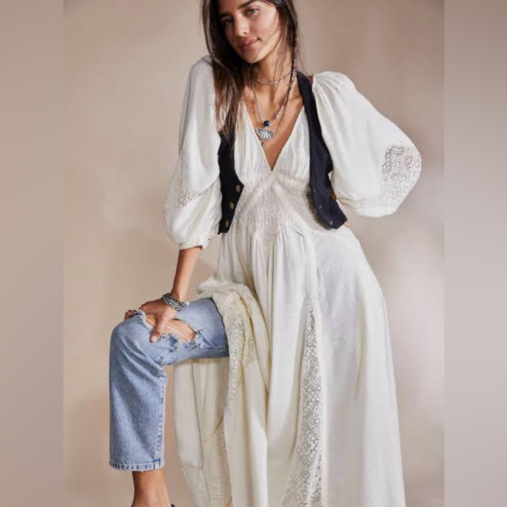 NWT FREE PEOPLE Southwest Lace Maxi Dress XS